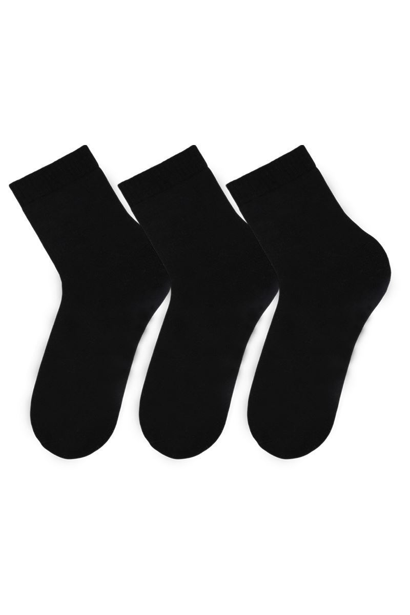 BROSS WOMEN TERRY CREW SOCKS BLACK