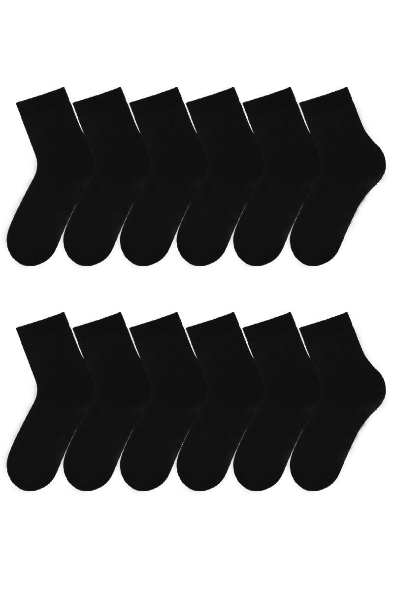 BROSS WOMEN TERRY CREW SOCKS BLACK