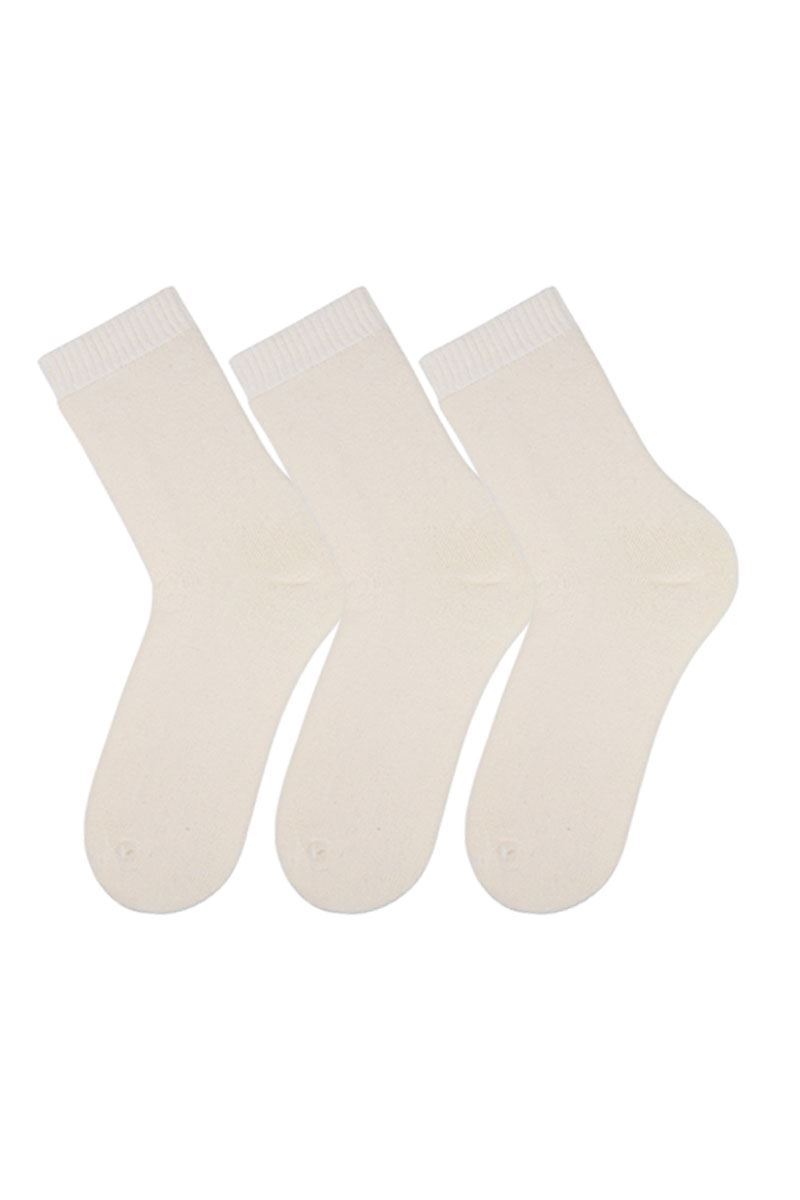 BROSS WOMEN TERRY CREW SOCKS ECRU