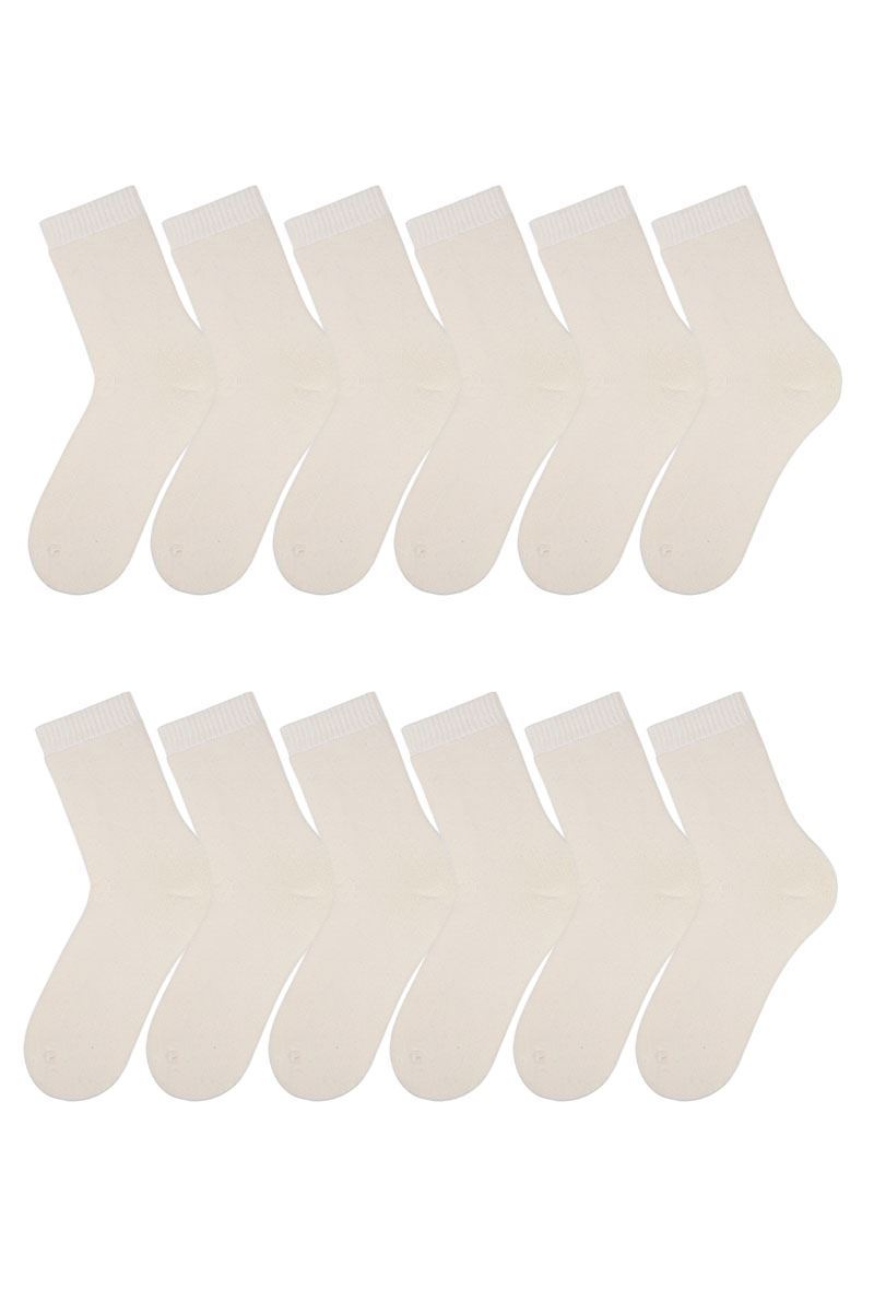 BROSS WOMEN TERRY CREW SOCKS ECRU