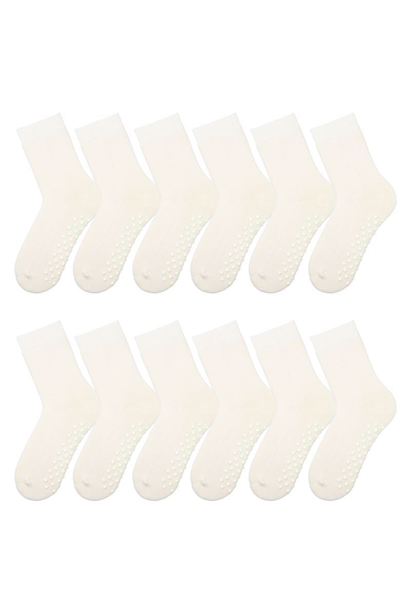BROSS KIDS TERRY CREW SOCKS ECRU
