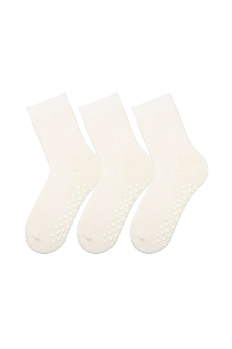 BROSS KIDS TERRY CREW SOCKS ECRU
