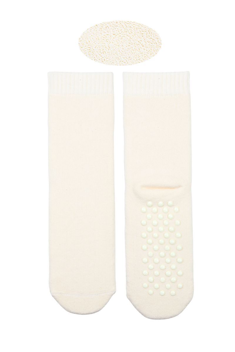 BROSS KIDS TERRY CREW SOCKS ECRU