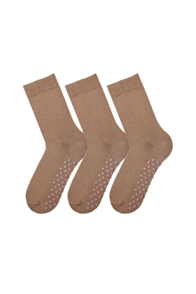 BROSS HAVLU DÜZ KIZ ÇOCUK SOKET CAMEL