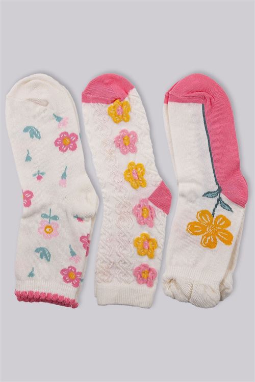 Girls Flower Crew Socks 12