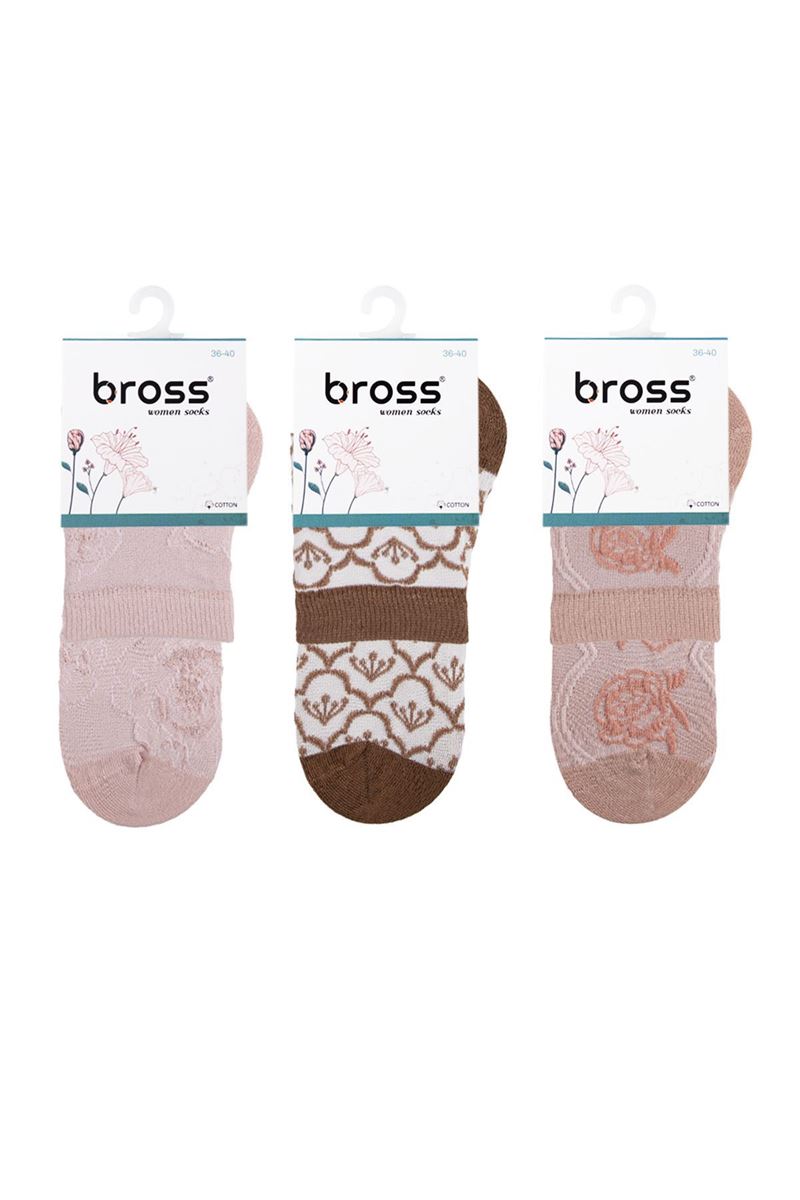 WOMEN EMBROSSING CREW SOCKS ASORTY