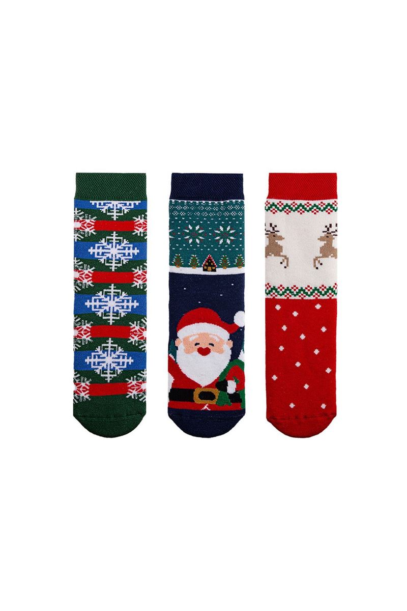 BROSS KIDS WINTER TERRY CREW SOCKS ASORTY