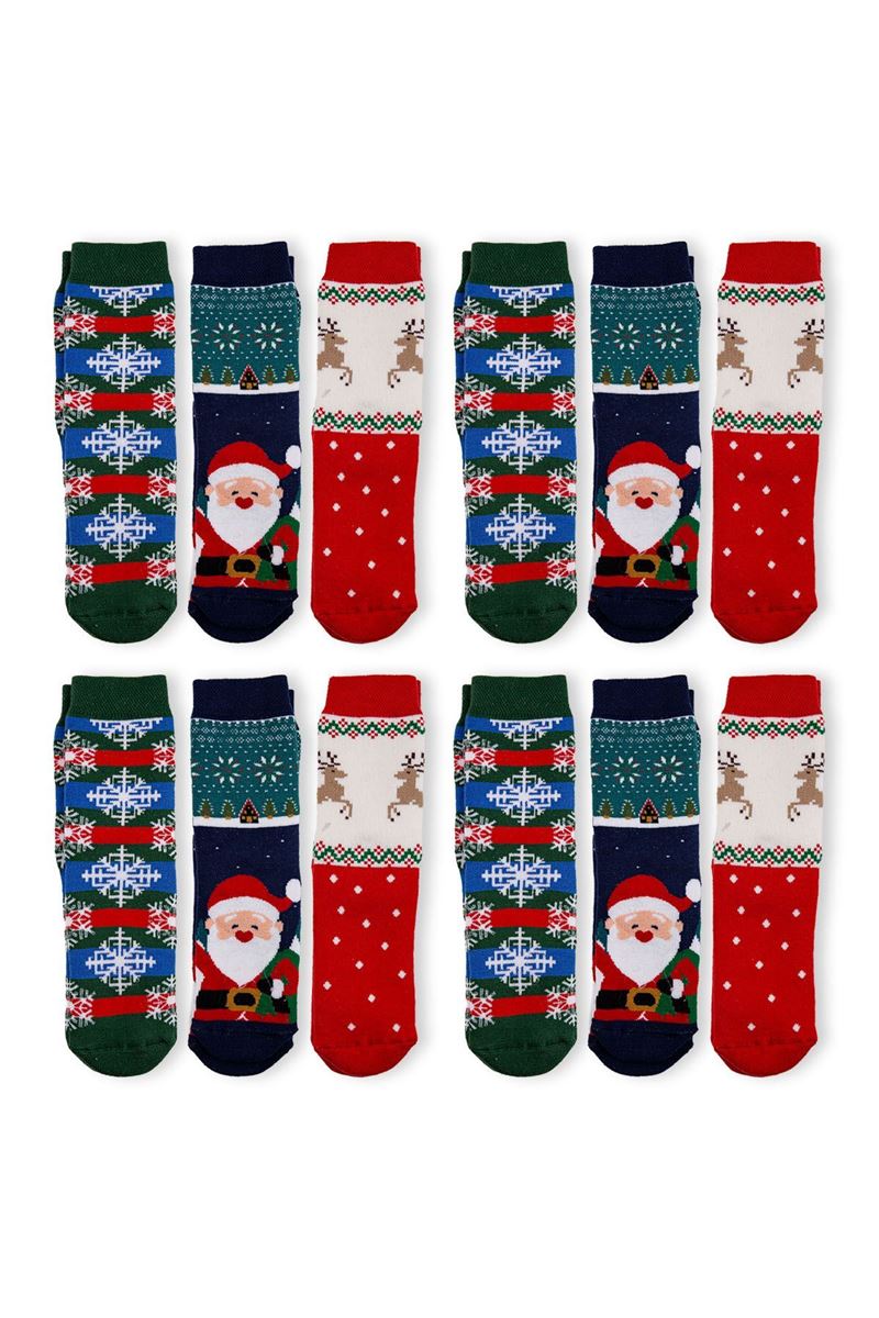 BROSS KIDS WINTER TERRY CREW SOCKS ASORTY