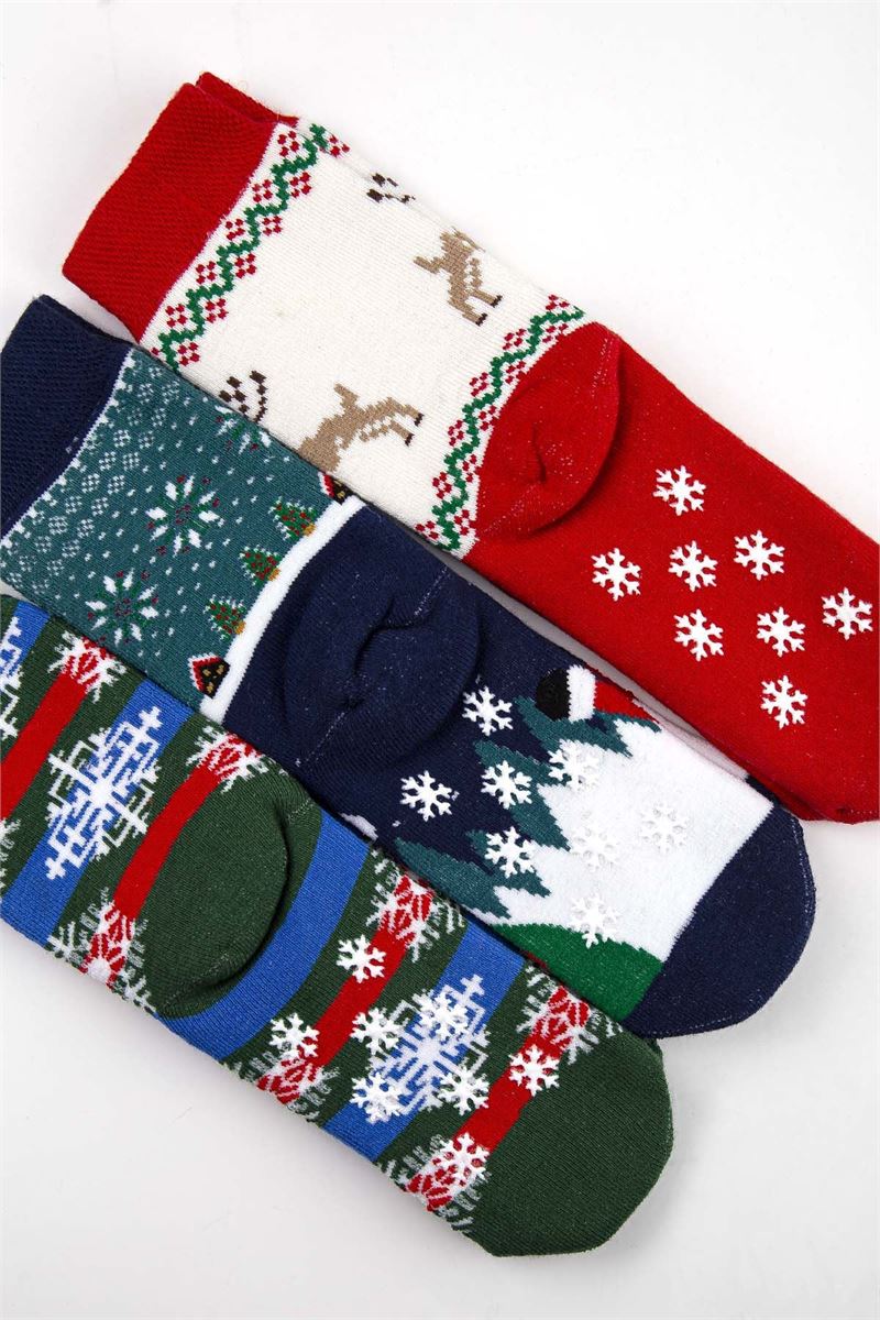 BROSS KIDS WINTER TERRY CREW SOCKS ASORTY