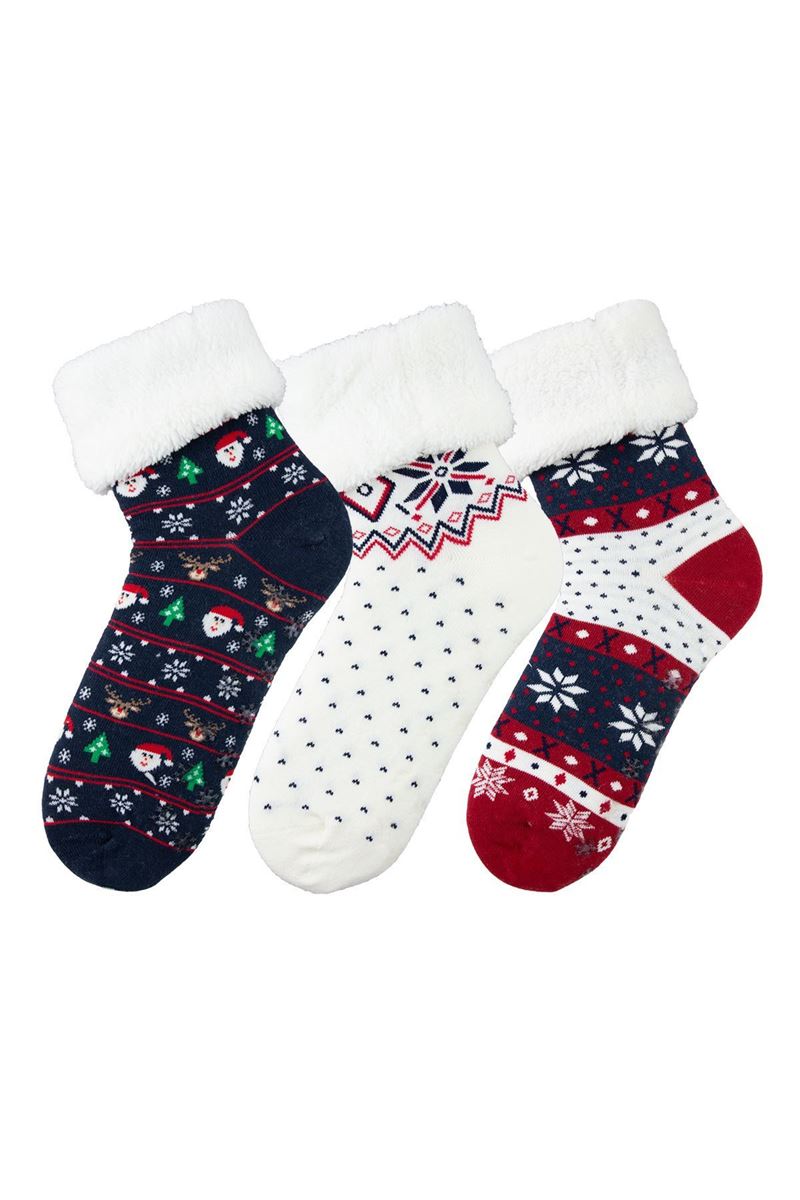 BROSS WOMENS' WINTER FUZZY CREW SOCKS ASORTY