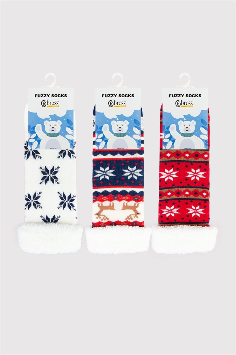 BROSS FURRY KIDS SOCKET SOCKS ASORTY