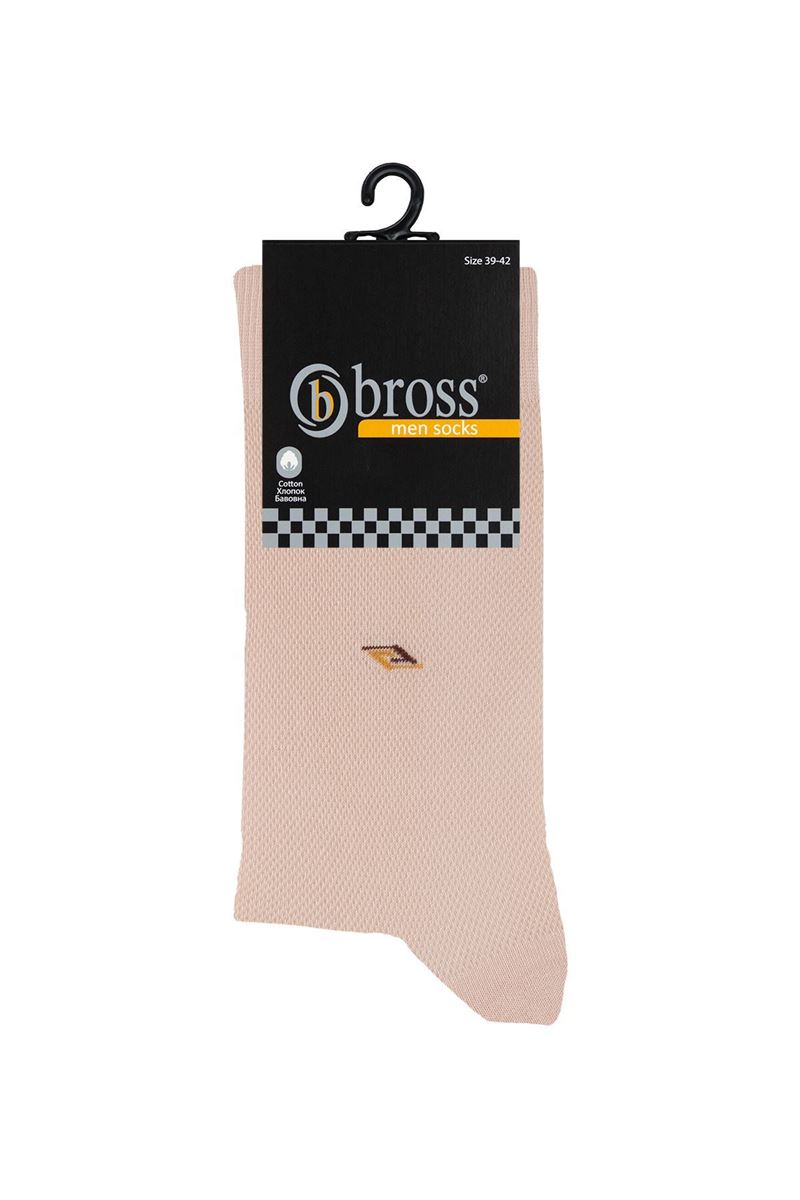 BROSS LACOST KNITTING PATTERNED MEN S SOCKS MINK