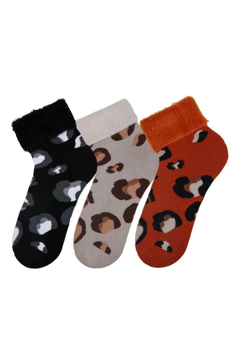 BROSS LEOPAR HAVLU KADIN ÇORABI ASORTİ