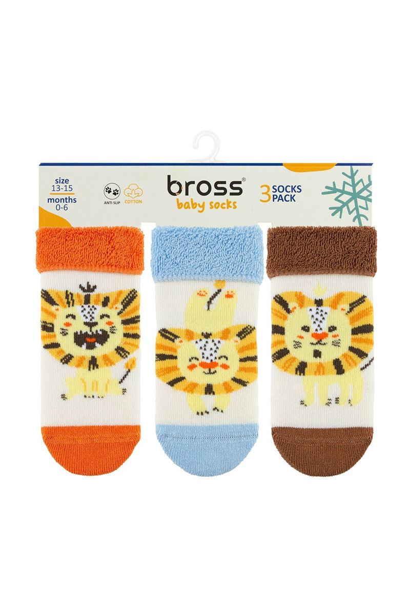 BROSS JUMPING LION BABY BOYS’ TERRY SOCKS ASORTY