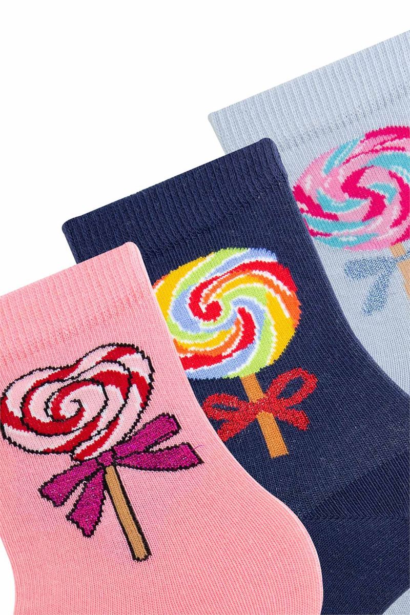 BROSS GIRL CREW SOCKS LOLIPOP PATTERNED ASORTY
