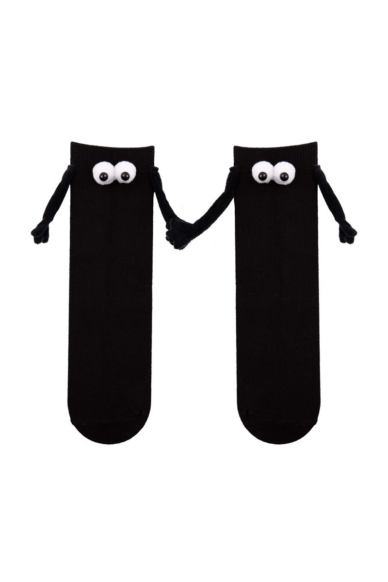 BROSS KIDS HOLDING HANDS MAGNETIC SOCKS BLACK