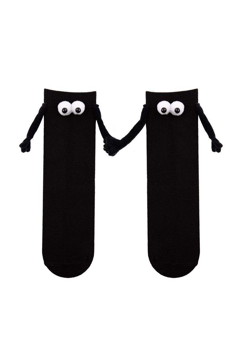 KIDS HOLDING HANDS MAGNETIC SOCKS BLACK