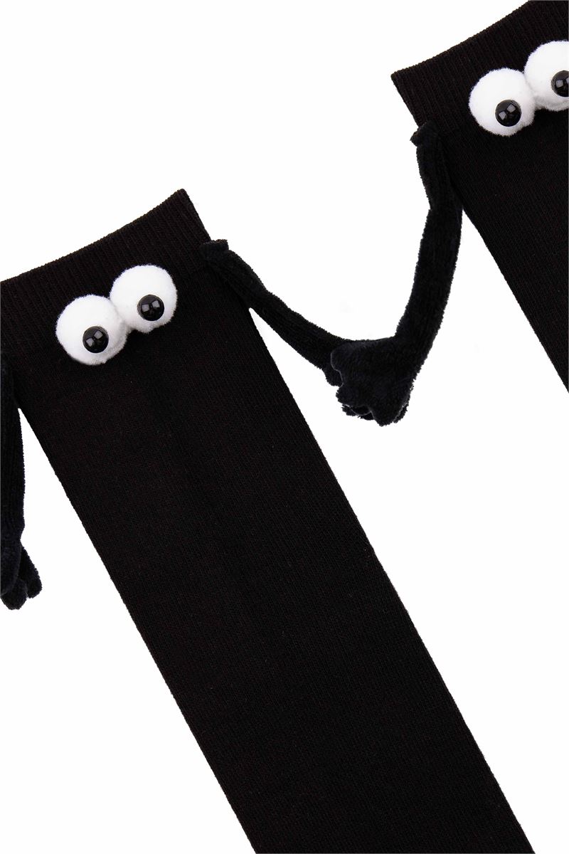 BROSS KIDS HOLDING HANDS MAGNETIC SOCKS BLACK