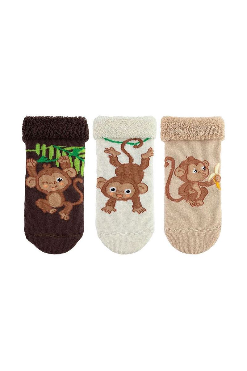 BROSS MONKEY EATING BANANA BABY BOYS’ TERRY SOCKS ASORTY