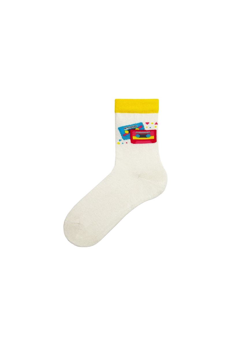 GIRL CREW SOCKS MUSIC PATTERNED ASORTY