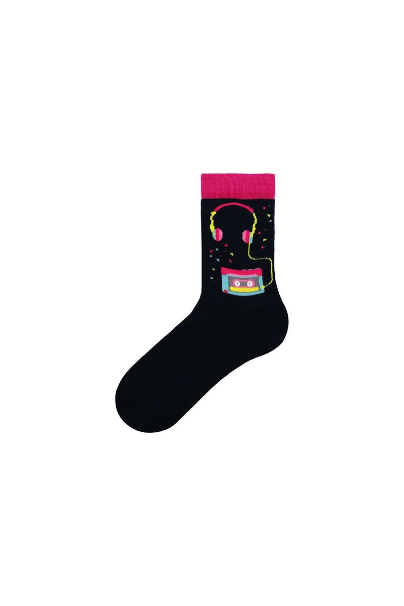 BROSS GIRL CREW SOCKS MUSIC PATTERNED ASORTY