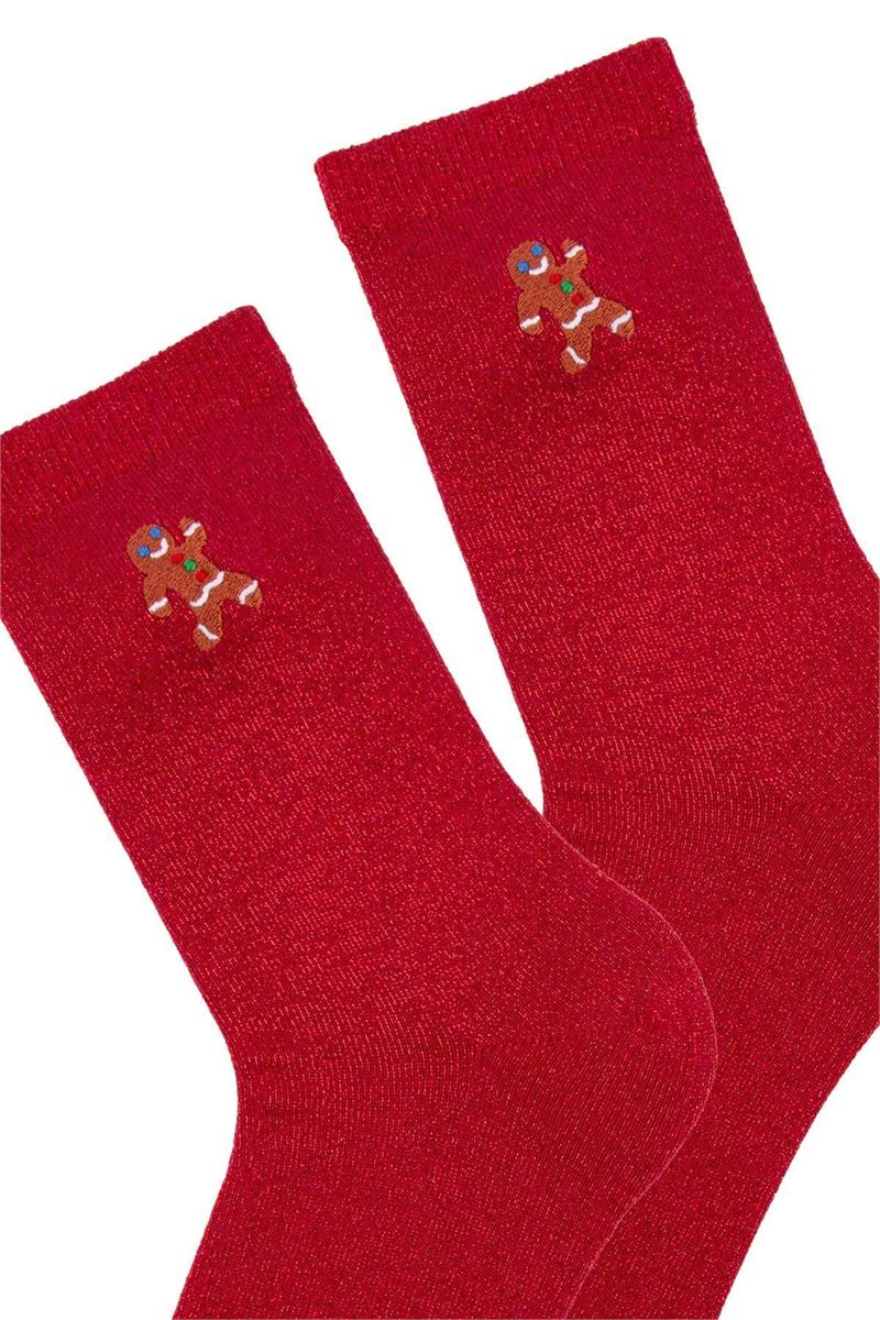 BROSS WOMENS' EMBROIDERED CHRISTMAS CREW SOCKS ASORTY