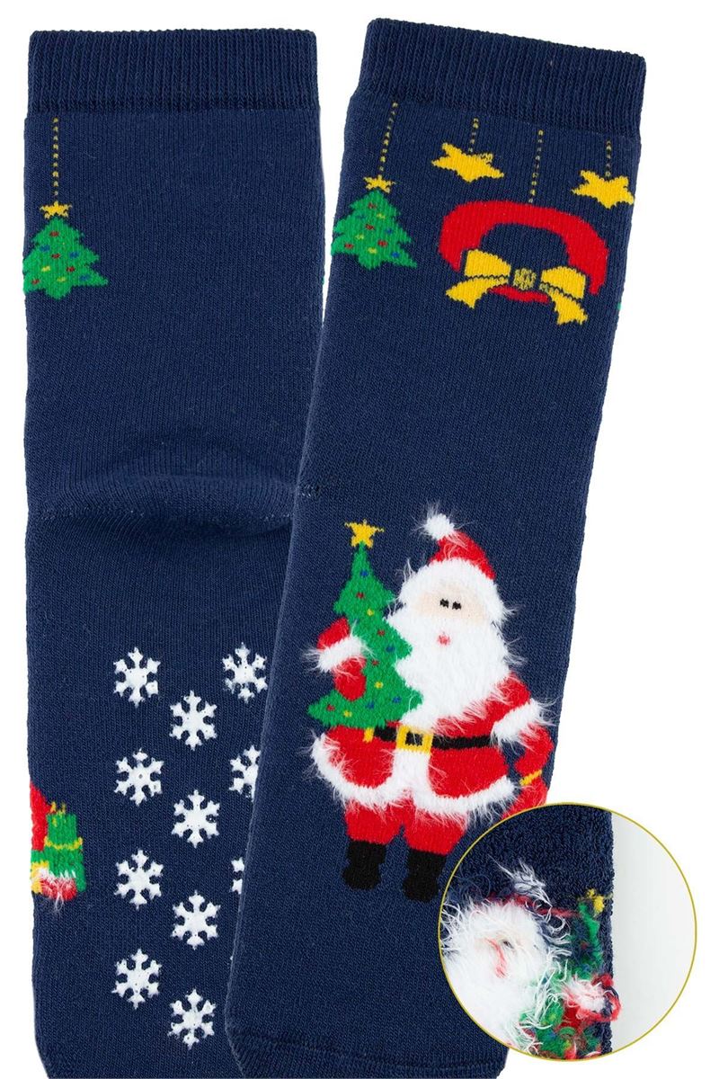 CAR CARRYING A TREE CHRISTMAS BOYS’ TERRY SOCKS