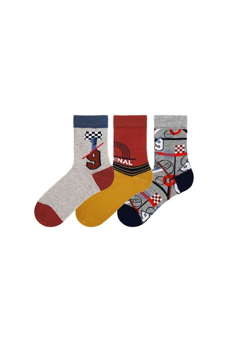 BROSS BOY ANKLE SOCKS NINE PATTERNED ASORTY