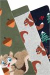 SQUIRREL PATTERN KIDS TERRY SOCKS