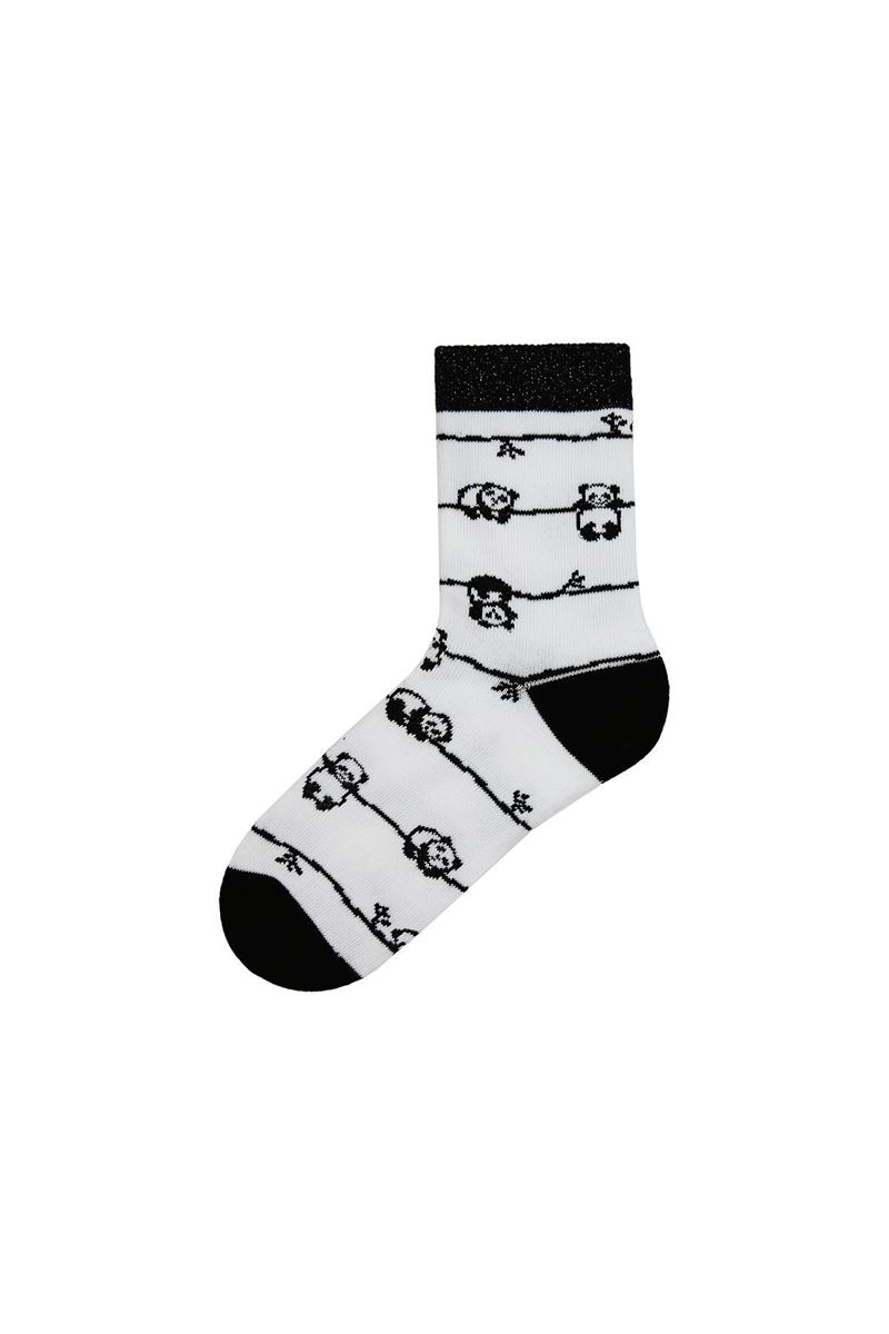 BROSS GIRL CREW SOCKS PANDA PATTERNED ASORTY