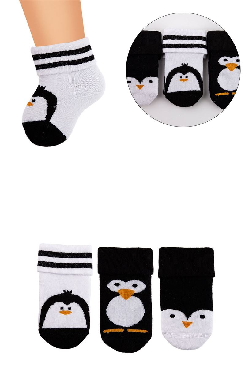 BROSS BABY PENGUIN TERRY CREW SOCKS ASORTY