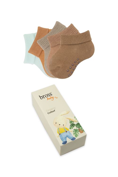 Носки для младенца с отворотом и тормозами. 3