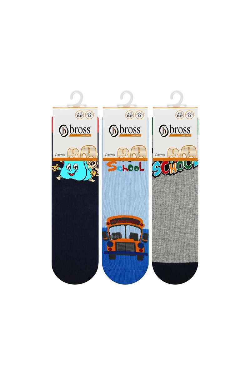 BROSS
 SCHOOL PATTERN BOY SOCKET SOCKS ASORTY