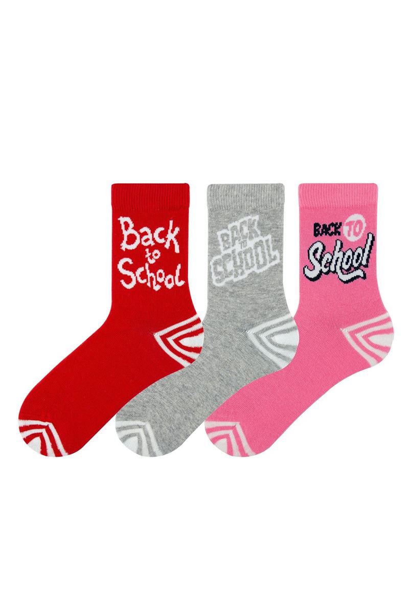BROSS GIRL CREW SOCKS SCHOOL PATTERNED ASORTY