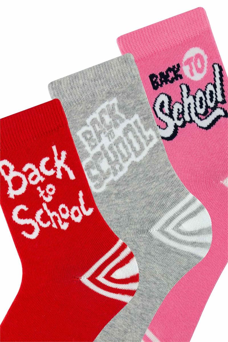 BROSS GIRL CREW SOCKS SCHOOL PATTERNED ASORTY