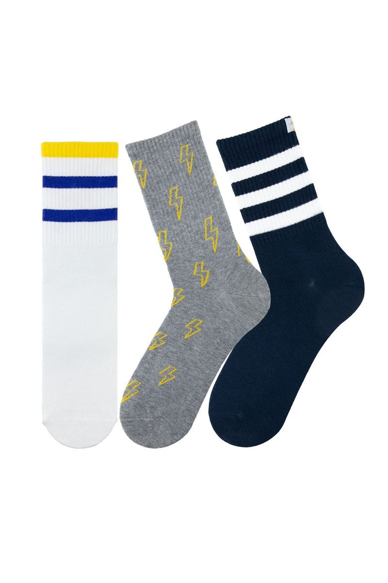 MAN MID-CALF SOCKS SPORT FLASH PATTERNED ASORTY