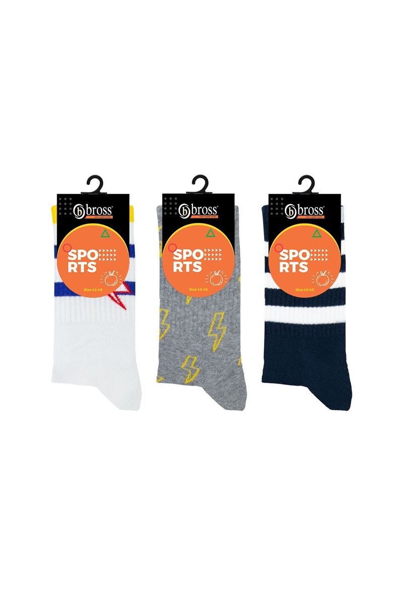 MAN MID-CALF SOCKS SPORT FLASH PATTERNED ASORTY