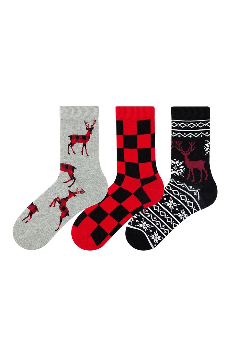 BROSS SNOW DEER CREW SOCKS ASORTY