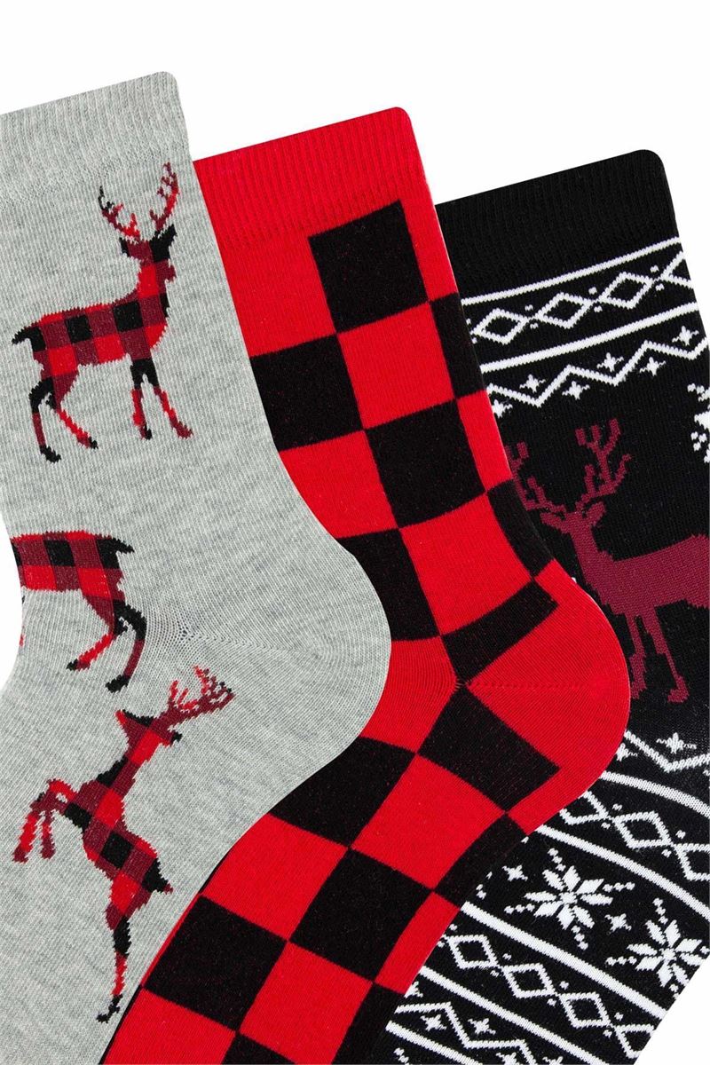 BROSS BROSS SNOW DEER CREW SOCKS ASORTY