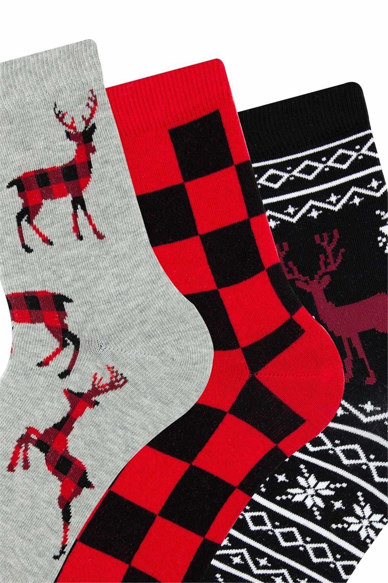 BROSS SNOW DEER CREW SOCKS ASORTY