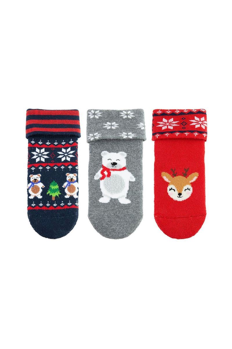 BROSS WINTER ANIMAL BABY GIRLS’ TERRY SOCKS ASORTY