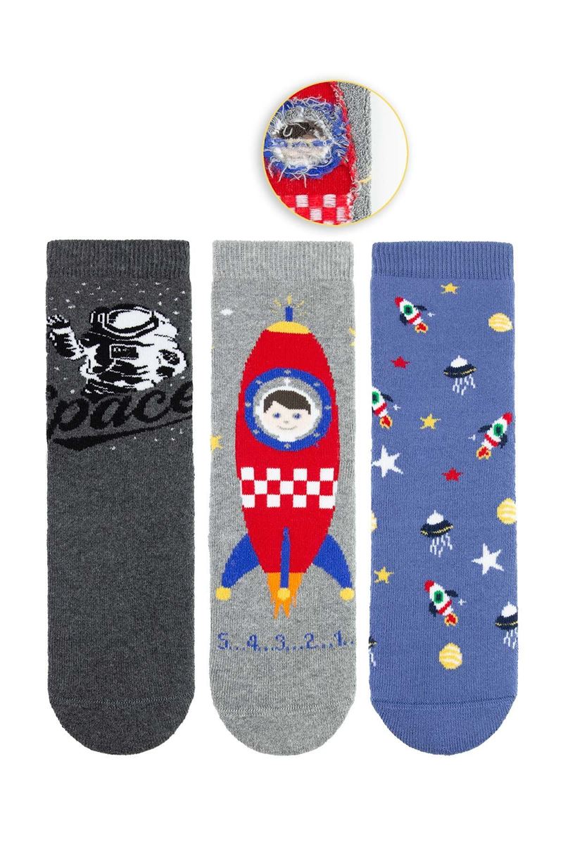 BROSS SPACE ROCKET BOYS’ TERRY SOCKS ASORTY