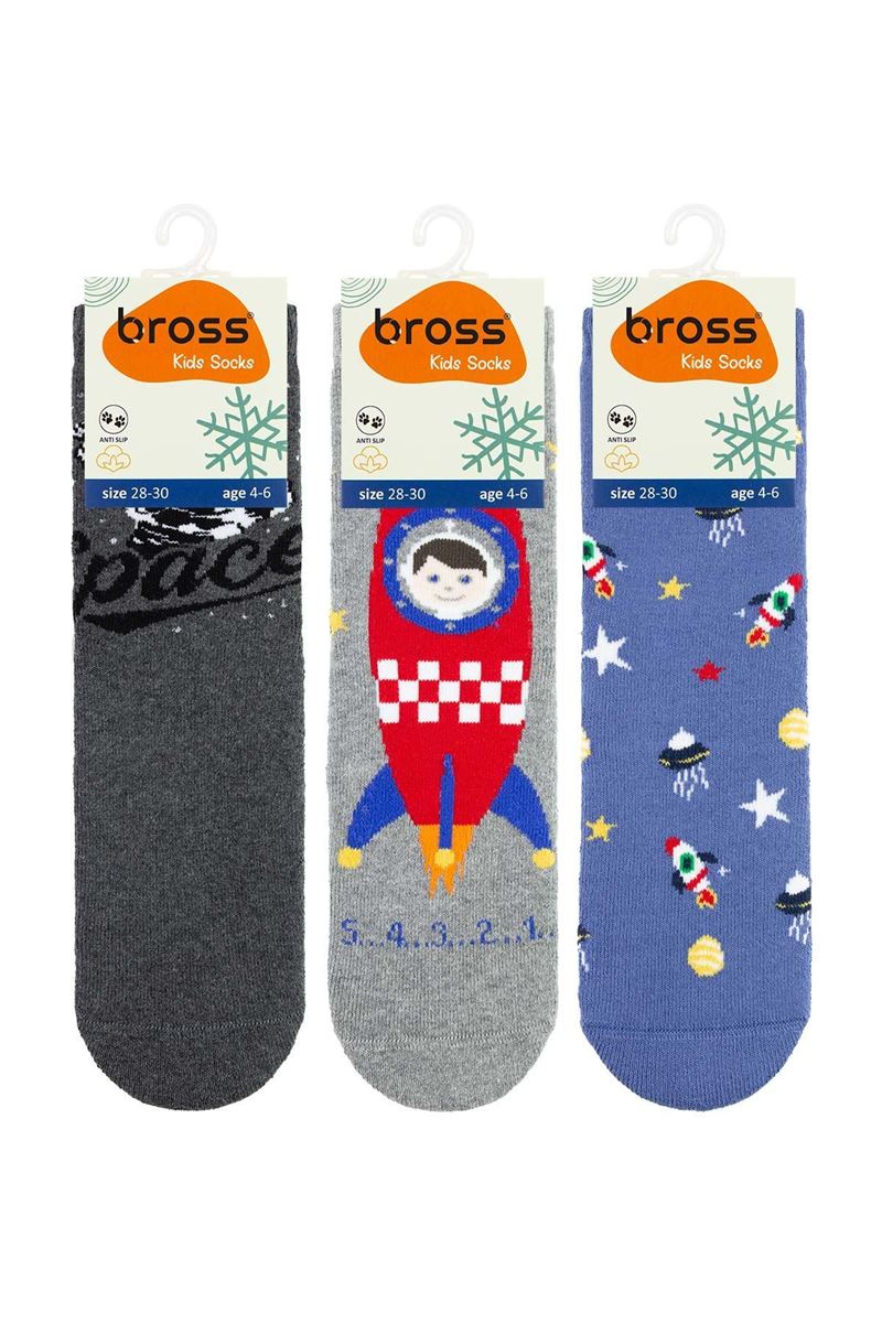 BROSS SPACE ROCKET BOYS’ TERRY SOCKS ASORTY