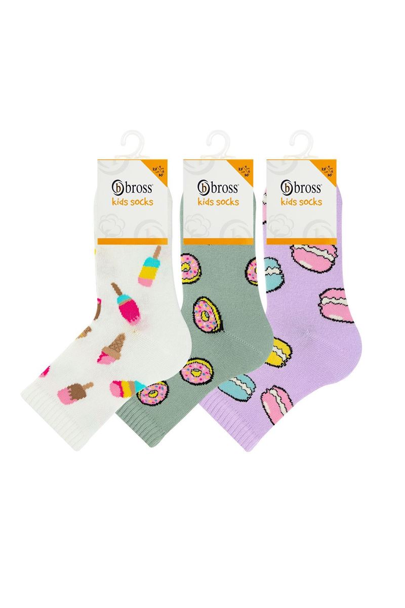 BROSS GIRL CREW SOCKS SUMMER PATTERNED ASORTY