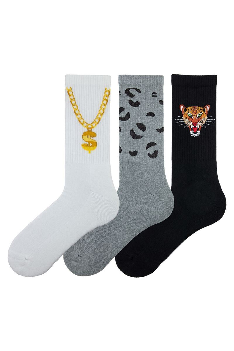 TIGER & FASHION MEN SOLE TERRY SOCKS ASORTY