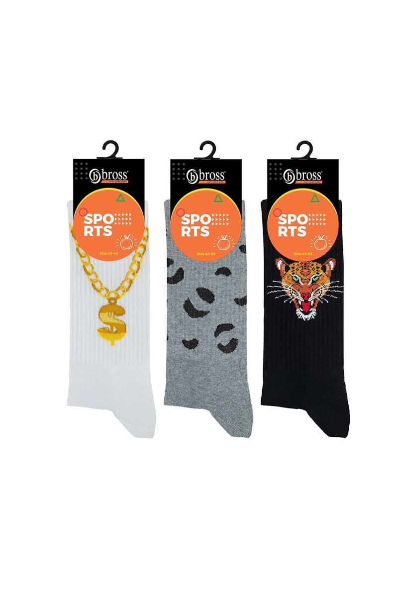 TIGER & FASHION MEN SOLE TERRY SOCKS ASORTY