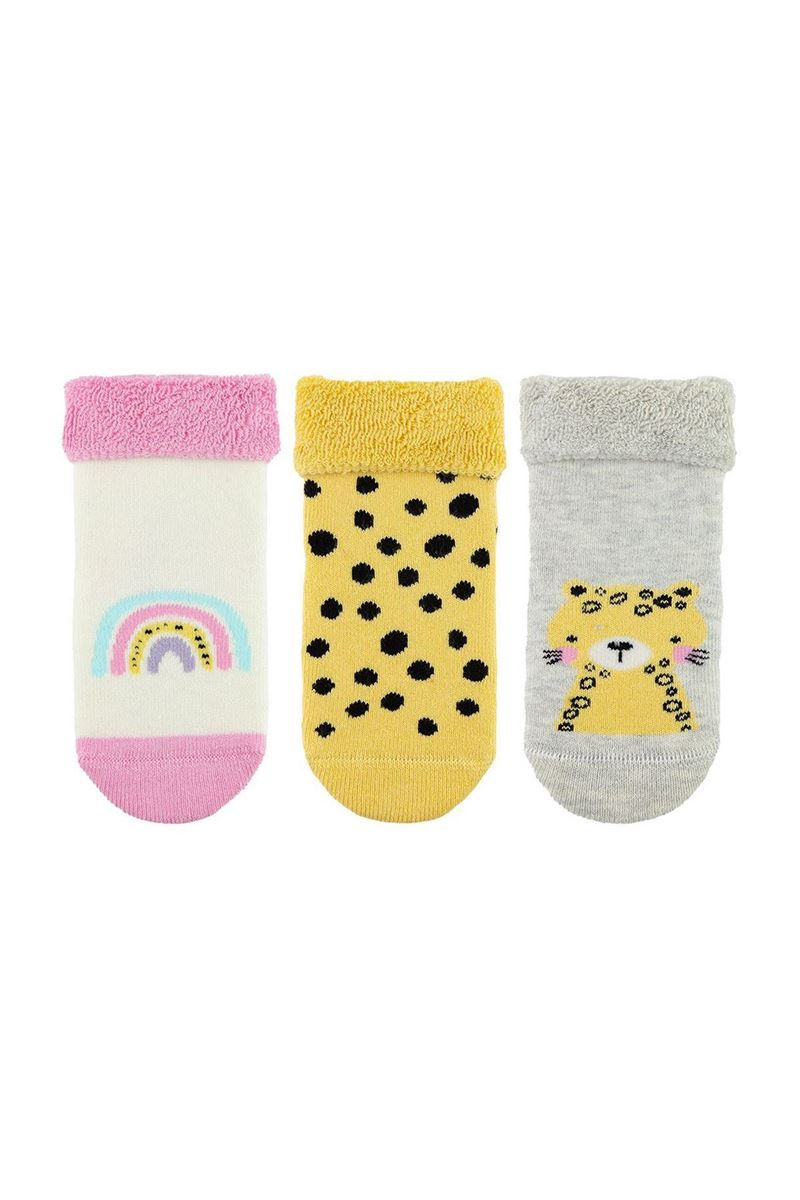 BROSS SPOTTED ANIMAL BABY GIRLS’ TERRY SOCKS ASORTY