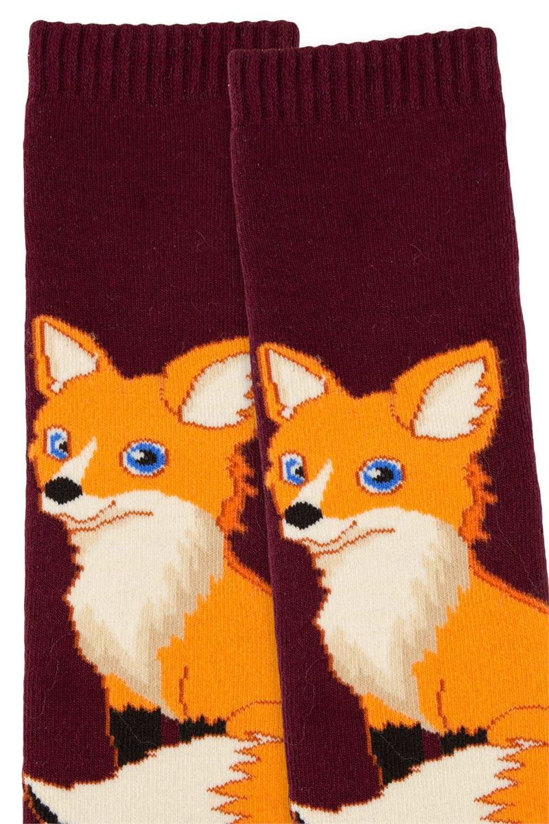 BROSS TOWEL SOCKS FOX PATTERNED ASORTY