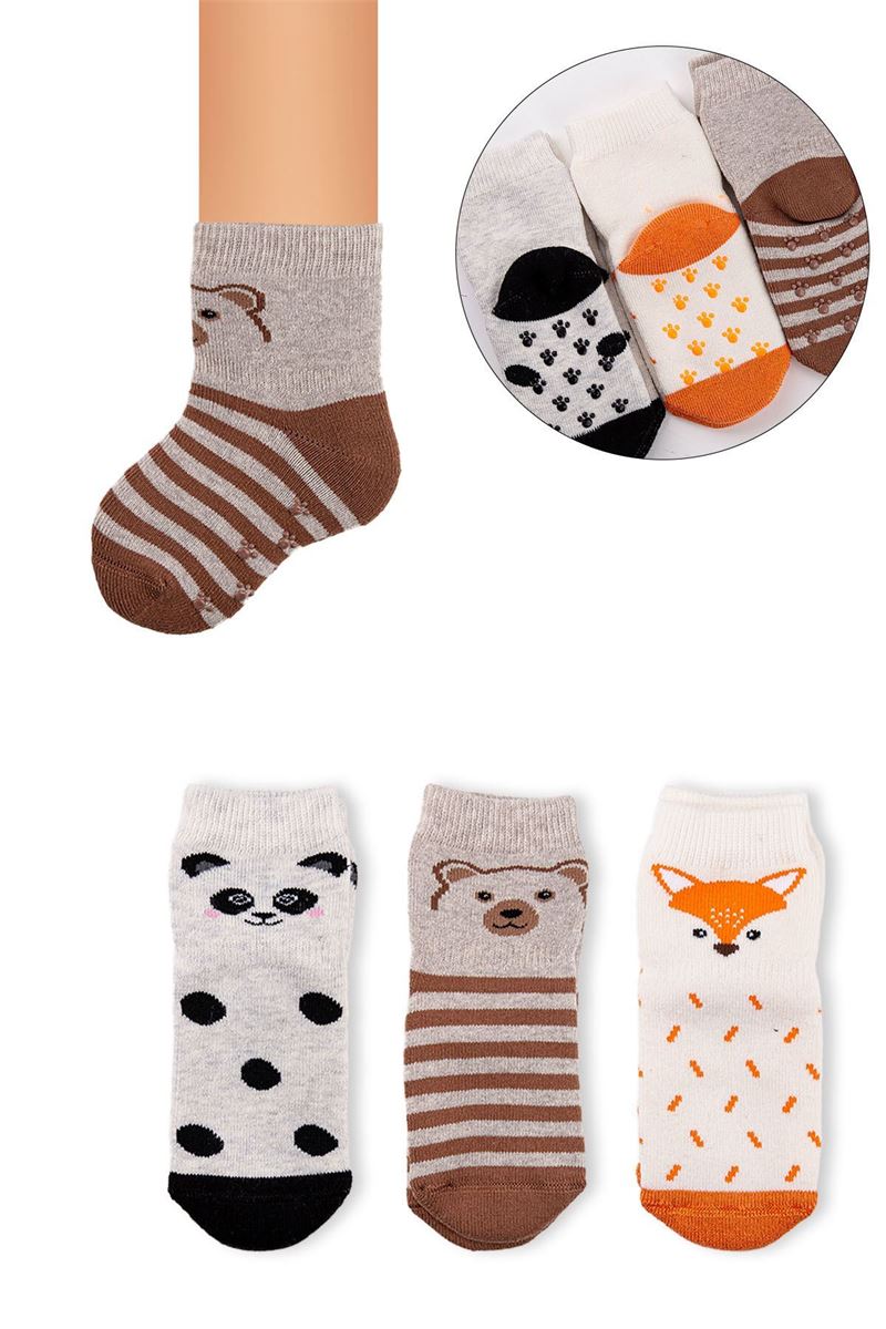 BROSS BABY FOX TERRY CREW SOCKS ASORTY