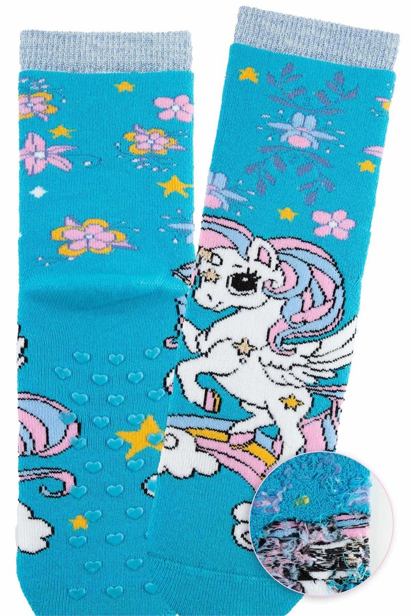 BROSS COLORFUL UNICORN GIRLS’ TERRY SOCKS ASORTY
